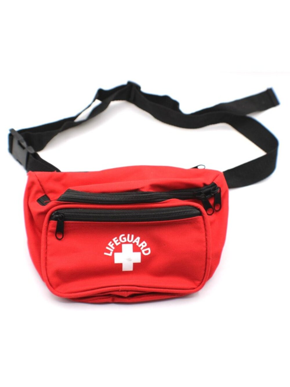 Lifeguard Red Fanny Pack Adjustable Strap Multiple Zipper Pockets Vintage Red